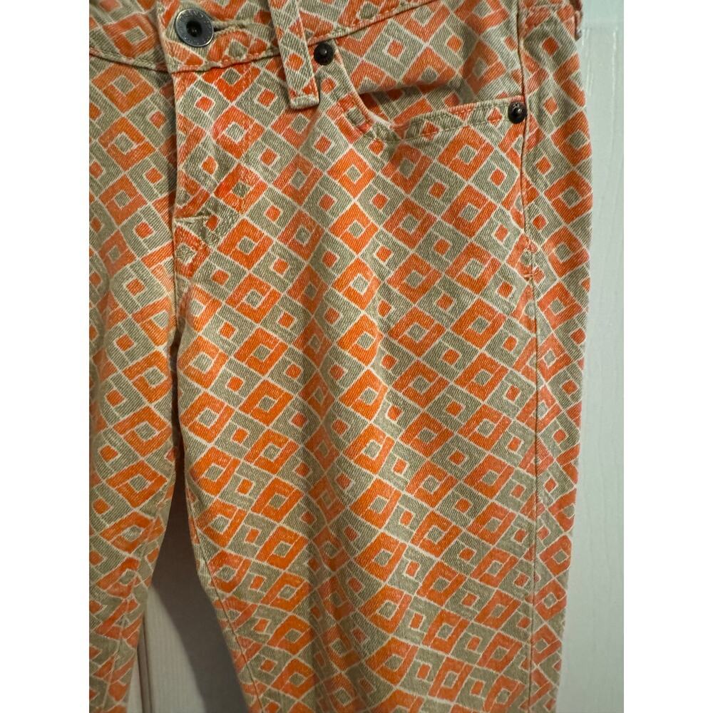 Lucky Brand Charlie Capri pants Orange Geometric Size 0/25 - Picture 2 of 9